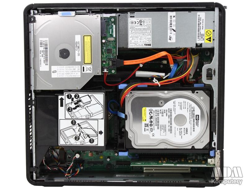 Identyfikacja części wewnętrznych Dell Optiplex 745