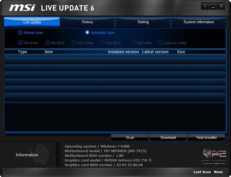 Konfiguracja MSI Smart Utilities