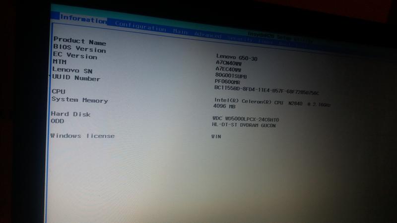 Konfiguracja bootowania Lenovo